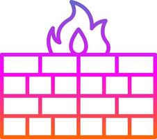 Firewall Line Gradient Icon Design vector