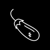 Eggplant Line Inverted Icon Design vector