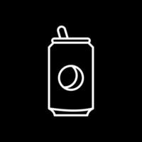 soda lata línea invertido icono diseño vector