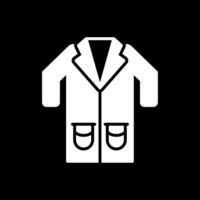 Lab Coat Glyph Inverted Icon Design vector