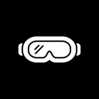 Goggles Glyph Inverted Icon Design vector