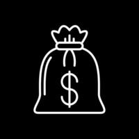 bolso de dinero línea invertido icono diseño vector