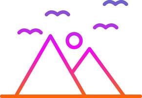 Mountains Line Gradient Icon Design vector