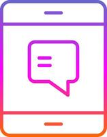 Text Message Line Gradient Icon Design vector