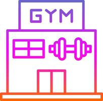 gimnasio línea degradado icono diseño vector