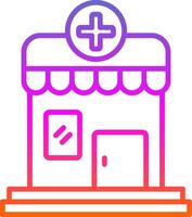 farmacia línea degradado icono diseño vector