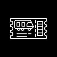 tren boleto línea invertido icono diseño vector