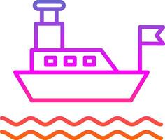 Ferry Line Gradient Icon Design vector