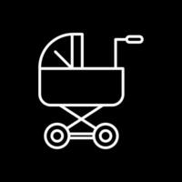 bebé paseante línea invertido icono diseño vector