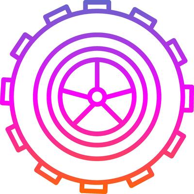 Tyre Line Gradient Icon Design