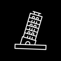 Pisa torre línea invertido icono diseño vector