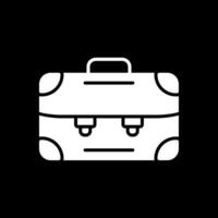 Briefcase Glyph Inverted Icon Design vector