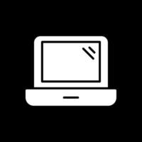 ordenador portátil glifo invertido icono diseño vector