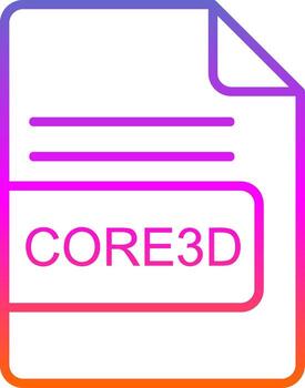 CORE3D File Format Line Gradient Icon Design vector