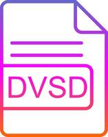 DVD archivo formato línea degradado icono diseño vector