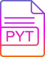 PYT File Format Line Gradient Icon Design vector