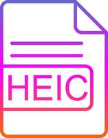 HEIC File Format Line Gradient Icon Design vector