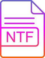 NTF File Format Line Gradient Icon Design vector