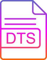 DTS File Format Line Gradient Icon Design vector