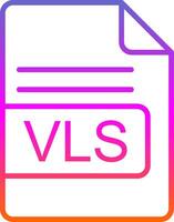 VLS File Format Line Gradient Icon Design vector