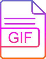 gif archivo formato línea degradado icono diseño vector