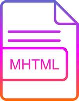 MHTML File Format Line Gradient Icon Design vector