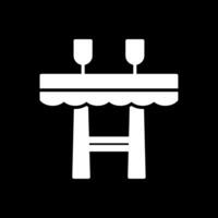 mesa glifo invertido icono diseño vector