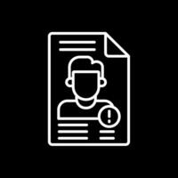 Personal Informsation Line Inverted Icon Design vector