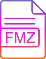 FMZ File Format Line Gradient Icon Design vector