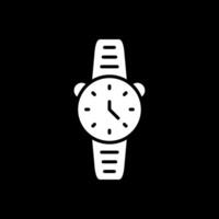 reloj glifo invertido icono diseño vector