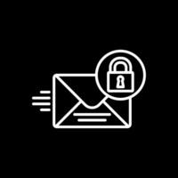 correo proteccion línea invertido icono diseño vector