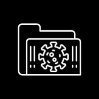 Infected Folder Line Inverted Icon Design vector