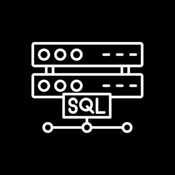 sql línea invertido icono diseño vector