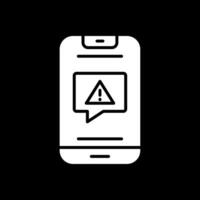 Alert Glyph Inverted Icon Design vector