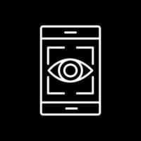 Eye Recognition Line Inverted Icon Design vector