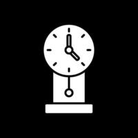 reloj glifo invertido icono diseño vector