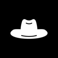 sombrero glifo invertido icono diseño vector