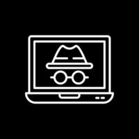 Incognito Line Inverted Icon Design vector