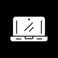 Laptop Glyph Inverted Icon Design vector