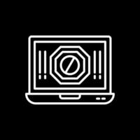 Ad Blocker Line Inverted Icon Design vector