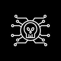 Cyber Attack Line Inverted Icon Design vector