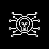 Cyber Attack Line Inverted Icon Design vector