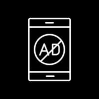 Ad Blocker Line Inverted Icon Design vector