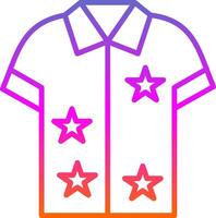 hawaiano camisa línea degradado icono diseño vector