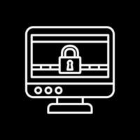 Ransomware Line Inverted Icon Design vector