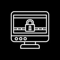 Ransomware Line Inverted Icon Design vector