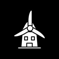 Windmill Glyph Inverted Icon Design vector