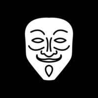 Mask Glyph Inverted Icon Design vector