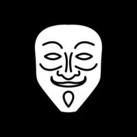 Mask Glyph Inverted Icon Design vector