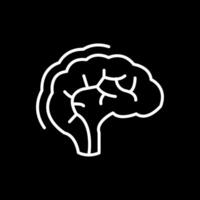 Human Brain Line Inverted Icon Design vector